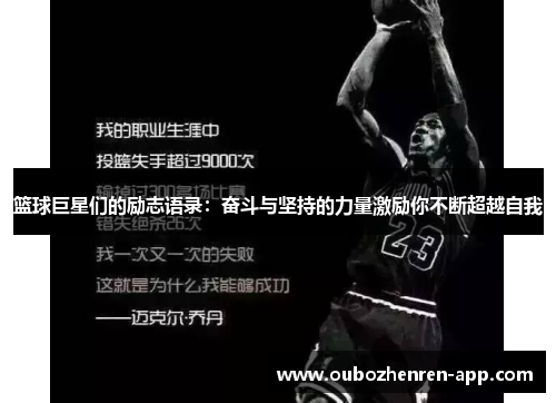 篮球巨星们的励志语录：奋斗与坚持的力量激励你不断超越自我